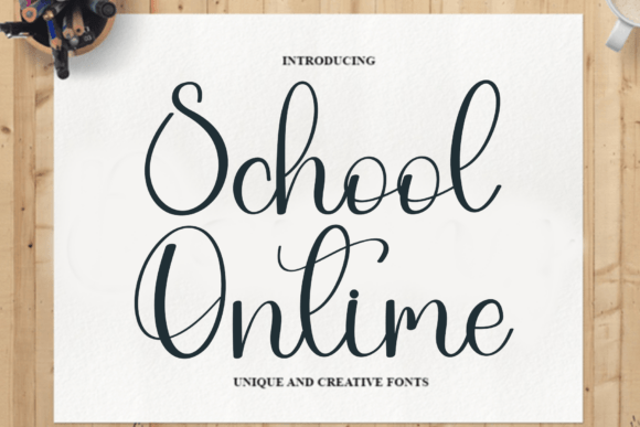 School Ontime: A Script Font for Elegant Crafts and Beautiful Products